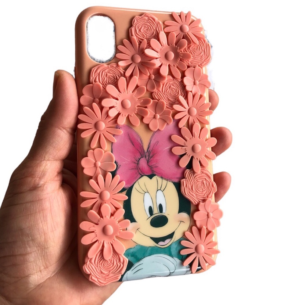 Disney DTech Minnie Mouse 3D Flower Garden Blooming Peach/Pink Phone Case X/XS